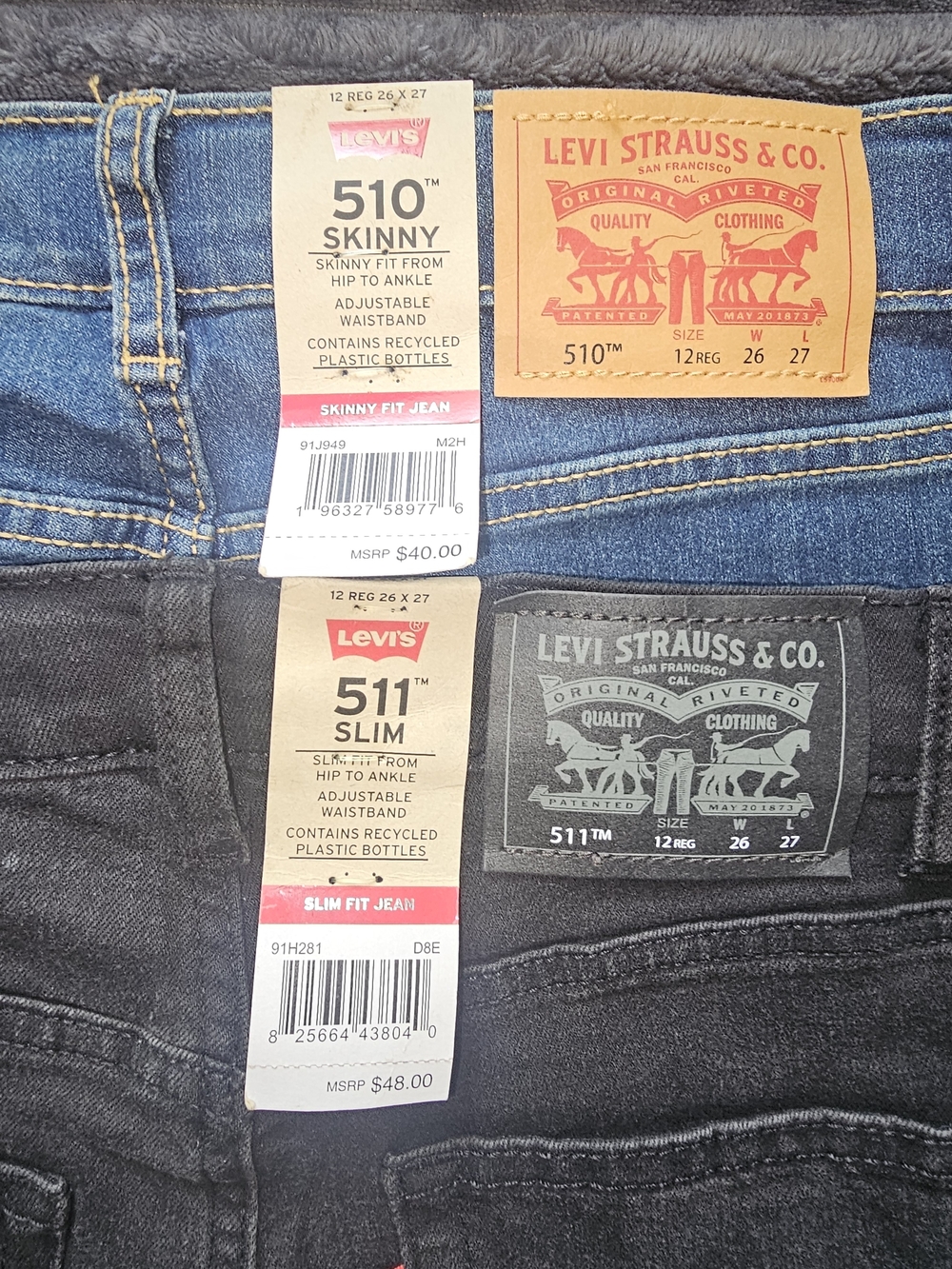Levi's 510 & 511 Skinny Jeans in Blue and Black